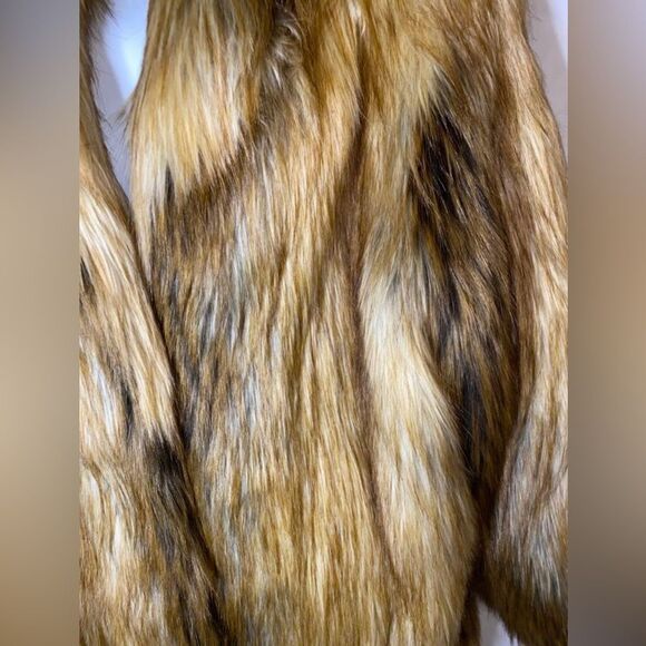 Donna Slayers Fabulous Furs Red Fox Faux Fur Shawl Collar Coat Large - Picture 5 of 13